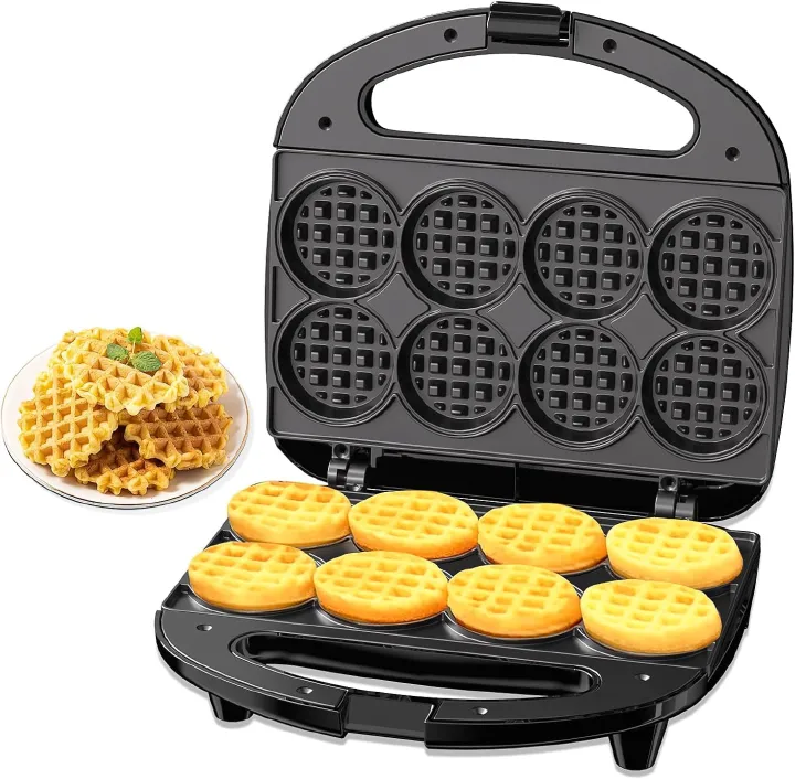 Mini Waffle Maker, Waffle Iron, 750W Non-Stick Electric Waffle Machine for Breakfast, Easy to Clean, Compact for Kids & Family Use
