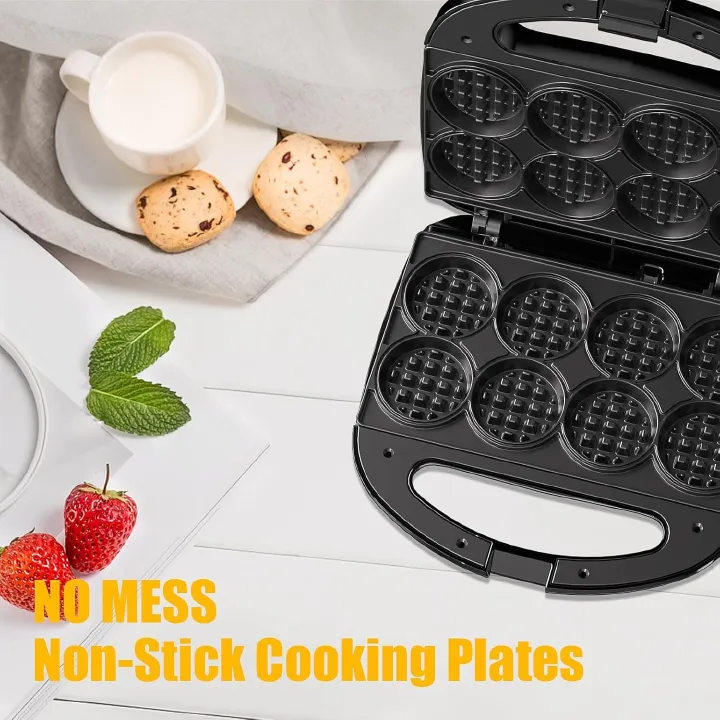 Mini Waffle Maker, Waffle Iron, 750W Non-Stick Electric Waffle Machine for Breakfast, Easy to Clean, Compact for Kids & Family Use