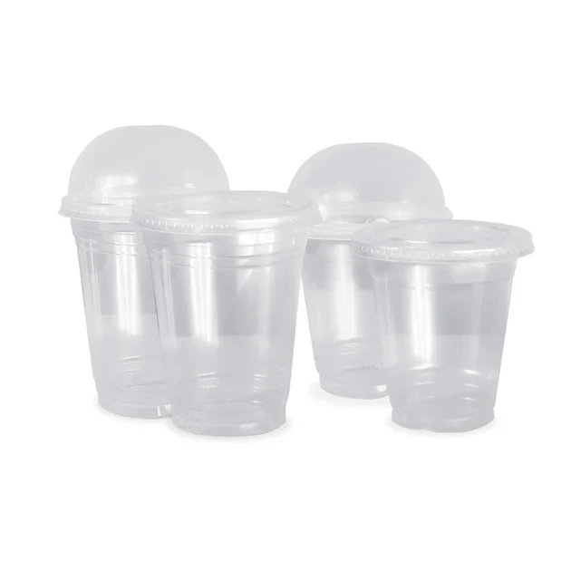 100pcs cups Plastic juice/ smoothie/cocktail Tumbler party event Cups with Lids for iced tea birthdays Cups Clear 300ml