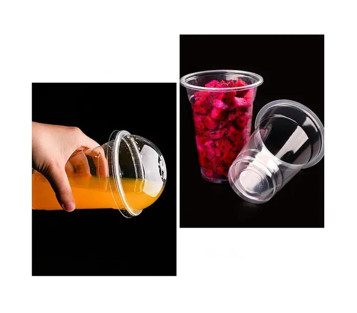100pcs cups Plastic juice/ smoothie/cocktail Tumbler party event Cups with Lids for iced tea birthdays Cups Clear 300ml