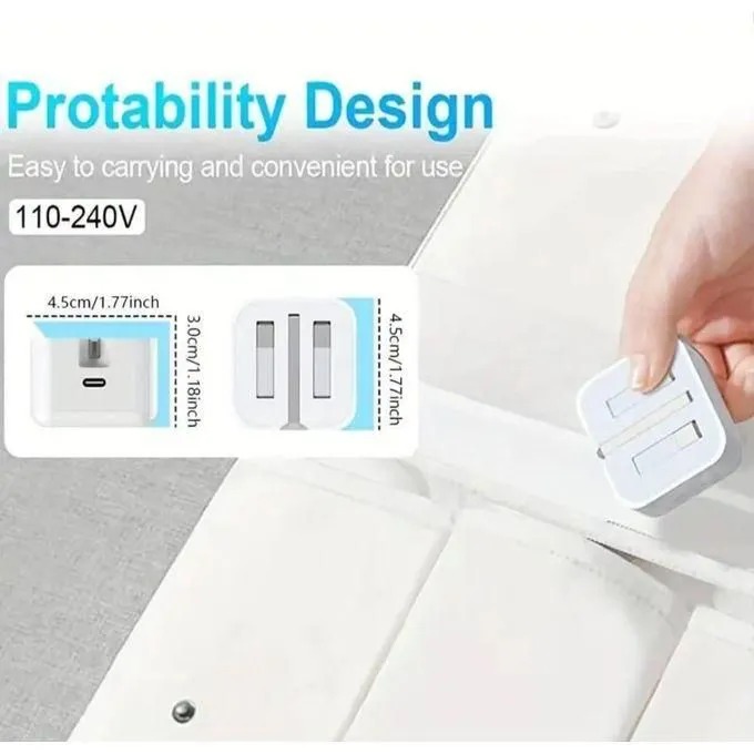 Apple 35W Original Fast Charger Adapter For iPhone 11/12/13/ 14/14Pro/14 Max/ 14 Pro Max with USB-C to Lightning Cable