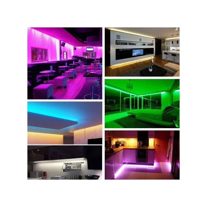 5m RGB Red,blue,green Flexible Snake Light Strip Kit With Remote Controller & Power Supply with  Double layer self-adhesive tape LED strips with high strength and high reliability.