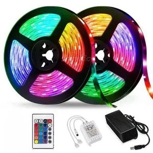 5m RGB Red,blue,green Flexible Snake Light Strip Kit With Remote Controller & Power Supply with  Double layer self-adhesive tape LED strips with high strength and high reliability.