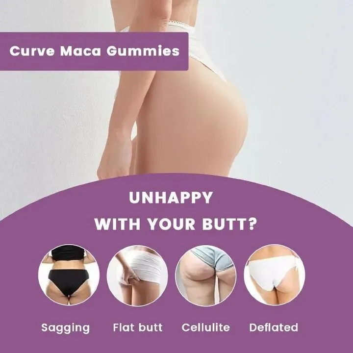 Curve Maca Gummies, 3000mg, Tribulus Herbal Supplements for Butt/HIPS Enlargement and Hormonal Balance, Mixed Fruit Flavor, 60 Count