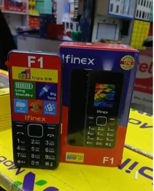 Ifinex F1 TRIPPLE SIM 1.77" INCH SCREEN DISPLAY 1200mAh battery capacity FEATURE PHONE WITH BIG TORCH, Bluetooth, Wireless FM, SD Slot button/katululu FEATURED PHONE