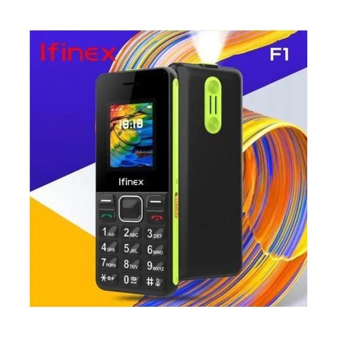Ifinex F1 TRIPPLE SIM 1.77" INCH SCREEN DISPLAY 1200mAh battery capacity FEATURE PHONE WITH BIG TORCH, Bluetooth, Wireless FM, SD Slot button/katululu FEATURED PHONE