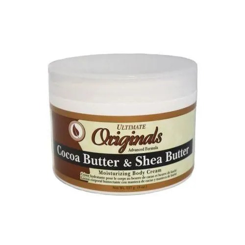 Originals Cocoa Butter & Shea Butter Advanced Formula Moisturizing Body Cream. Moisturizes, Fades Scars, Blemishes, Marks, Smooths, Glows, Soothes & Nourishes