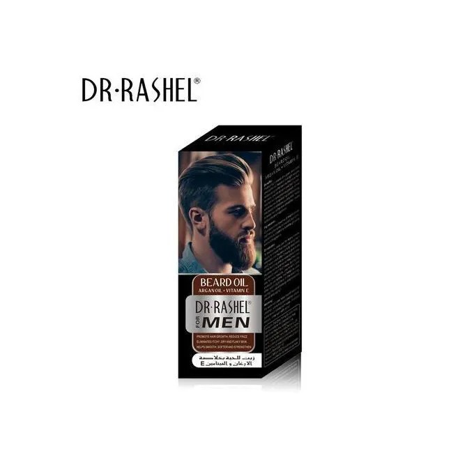 Dr. Rashel Men’s Beard Oil with Argan Oil & Vitamin E – Nourishing Growth Serum for Thick, Soft, Healthy Beard, Hydrating Grooming Oil for Conditioning, Strengthening & Shine