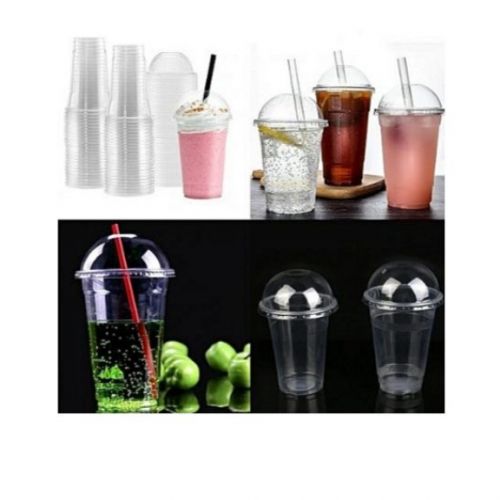 100pcs cups Plastic juice/ smoothie/cocktail Tumbler party event Cups with Lids for iced tea birthdays Cups Clear 300ml