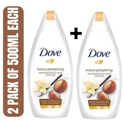 Dove Purely Pampering Shower Gel With Shea Butter & Warm Vanilla – 2-Pack (2 X 500ml) Brand: Dove - Gives you softer, smoother skin after just one shower