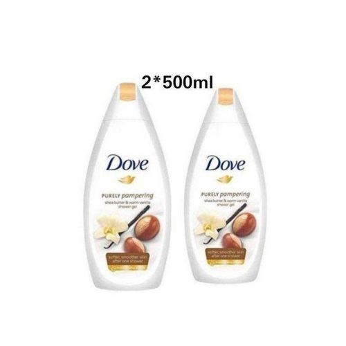 Dove Purely Pampering Shower Gel With Shea Butter & Warm Vanilla – 2-Pack (2 X 500ml) Brand: Dove - Gives you softer, smoother skin after just one shower