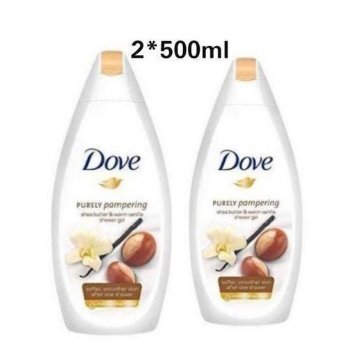 Dove Purely Pampering Shower Gel With Shea Butter & Warm Vanilla – 2-Pack (2 X 500ml) Brand: Dove - Gives you softer, smoother skin after just one shower