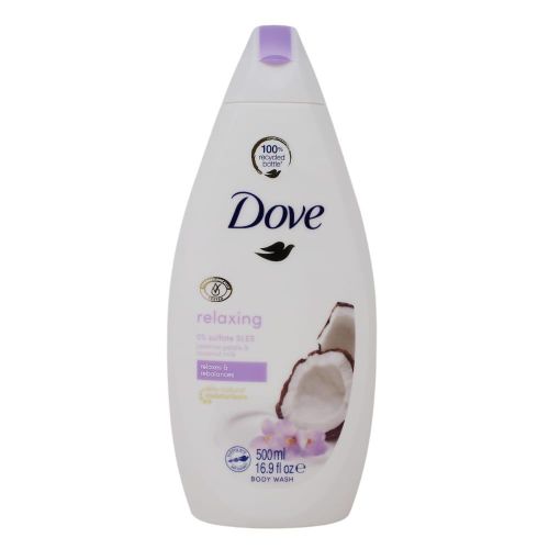 Dove Relaxing Coconut Milk And Jasmine Petals Body Wash 500ml nourish your skin while providing a calming shower experience