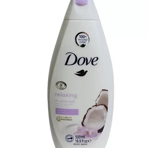 Dove Relaxing Coconut Milk And Jasmine Petals Body Wash 500ml nourish your skin while providing a calming shower experience
