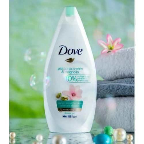 Dove Pistachio Cream & Magnolia Moisturizing Shower Gel for Soft Smooth Skin, Sulfate Free Body Wash 500ml