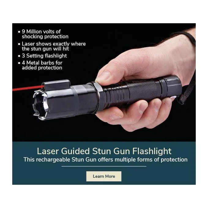 3-in-1 Rechargeable Self-Defense Stun Gun Torch – Electric Shock Device with Laser Pointer & Flashlight for Security Protection