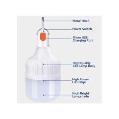 50W Dp light rechargeable USB bulb lamp-Rechargeable ,Super bright ,Portable ,Energy saving, Charging time.6 hours, lighting time. 6-8 hours, voltage 5v