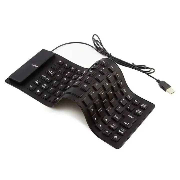 Flexible Waterproof Silicone Keyboard – Foldable USB Wired Keyboard, Dustproof & Silent Typing, Portable for PC/Laptop/Desktop