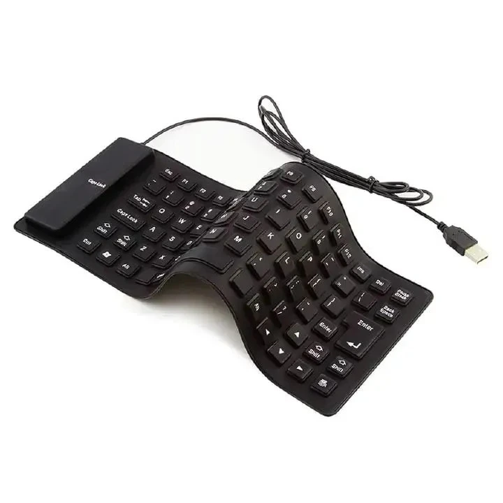 Flexible Waterproof Silicone Keyboard – Foldable USB Wired Keyboard, Dustproof & Silent Typing, Portable for PC/Laptop/Desktop