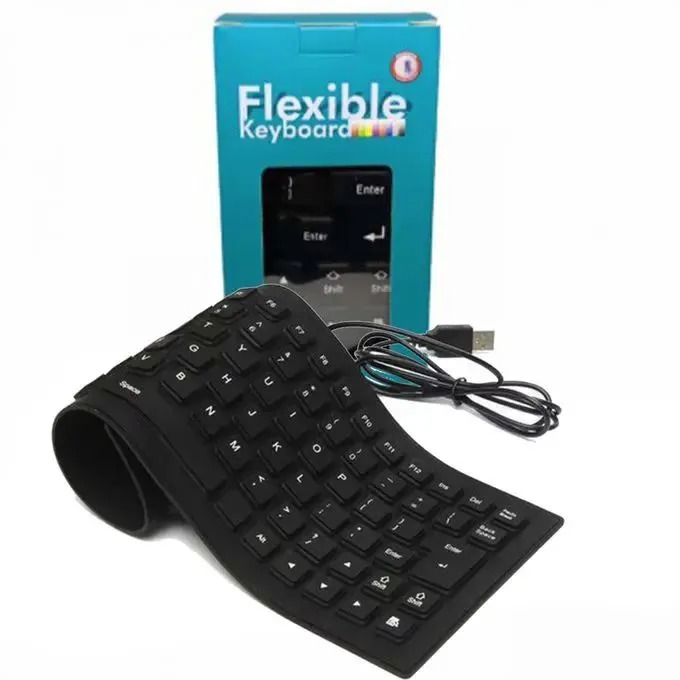 Flexible Waterproof Silicone Keyboard – Foldable USB Wired Keyboard, Dustproof & Silent Typing, Portable for PC/Laptop/Desktop