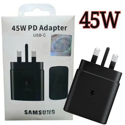 Original Samsung 45W PD SuperFast USB Type C-C Adapter  for Galaxy A17,A16,A07,A06,A26,A15,A25,A05,A05S,A06,S23FE With Type C Output - Adapter only