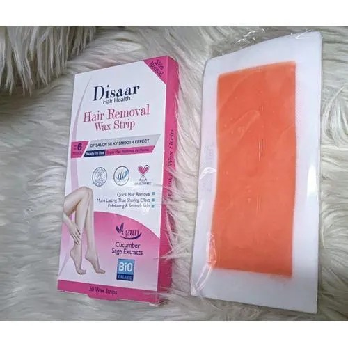 Disaar Hair Removal Wax Strips for Women & Men, Ready to Use Cold Wax, Vegan Formula with Cucumber & Sage Extracts, Quick & Long-Lasting Smooth Skin, 20 Strips