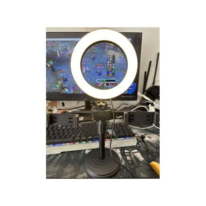 6inch Selfie Ring Light With Tripod Stand 2 Phones Holders Desktop Ring Light for Video Recording Live Broadcast Live Streaming Selfie Makeup Video Photography Selfie Lights
