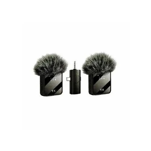 F11-2 3 in 1 Wireless Microphone, Noise Cancellation Wireless Mic for Youtubers, Video Recording, Facebook, Compatible with Type-C Android/iPhone/Cameras/Laptop