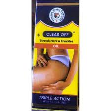 CLEAR OFF Triple Action Stretch Mark & Knuckles Oil - Fades Stretch Marks, Dark Knuckles, Scars & Uneven Tone, Nourishing Formula for Smooth Glowing Skin (Hips, Arms, Legs) - Fast Results
