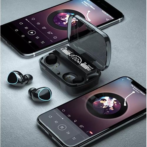 M10 Ear Buds Wireless Airpods M10, Bluetooth 5.1 Headphones In Ear, Bluetooth Earphones with Built-in Microphone, Wireless Ear Buds, Bluetooth Earbuds with Mic, USB Charging Case, Dual Connect