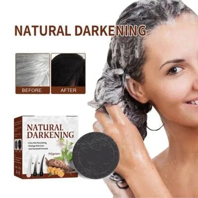 Disaar POLYGONUM Multiflorum NATURAL DARKENING Soap For Blacker Hair Repairs, Restores Shine, Blackening Soap ANTI Graying Grey Hair Shampoo