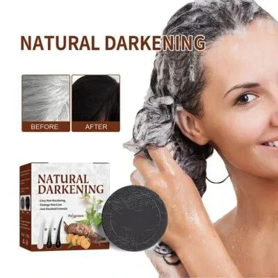 Disaar POLYGONUM Multiflorum NATURAL DARKENING Soap For Blacker Hair Repairs, Restores Shine, Blackening Soap ANTI Graying Grey Hair Shampoo
