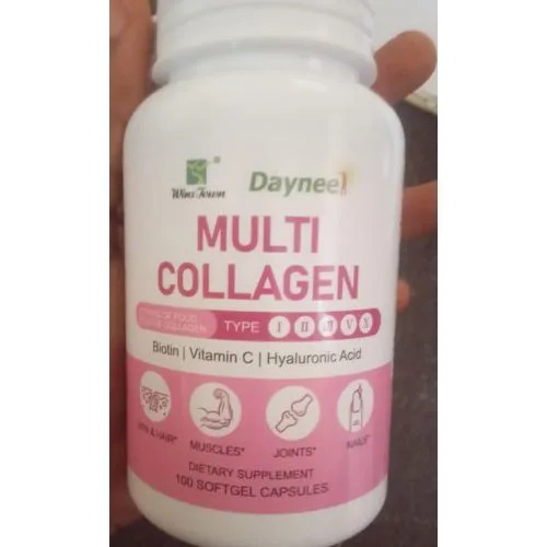 Daynee Multi Collagen Capsules Type I II III V X, Collagen Supplement with Biotin Vitamin C & Hyaluronic Acid, Supports Skin Hair Nails Joints & Anti-Aging, 100 Softgels