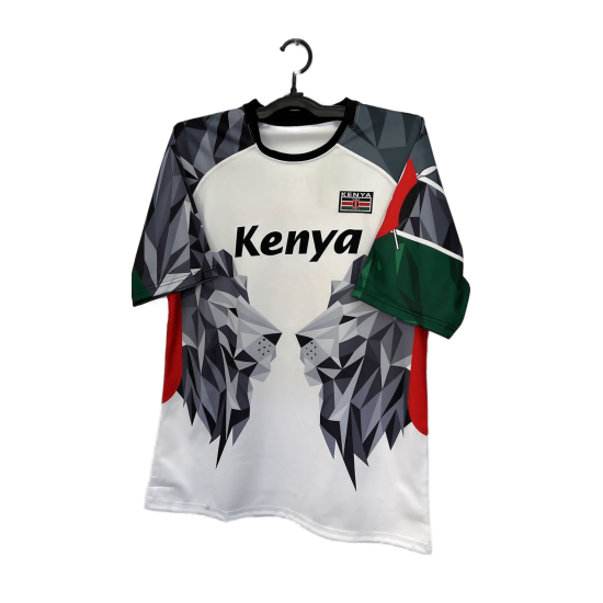Kenyan White Rugby Jersey – “Cheza Kama Wewe” Edition | Premium Team Kenya Shirt | Sleek, Breathable & Stylish Men’s National Pride Wear
