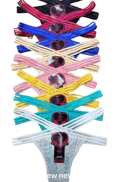 3pcs Women’s Sexy 2-Strap Lace Thong Panties – Low-Waist Cotton Underwear, Soft Breathable Lingerie Briefs for Ladies \