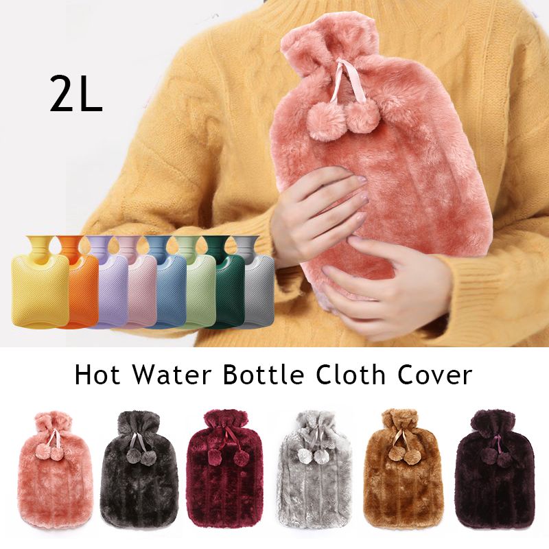 Premium 2L Hot Water Bottle With Soft Fluffy Cover – Pain Relief, Warmth & Comfort for Bed, Back, Neck & Cramps