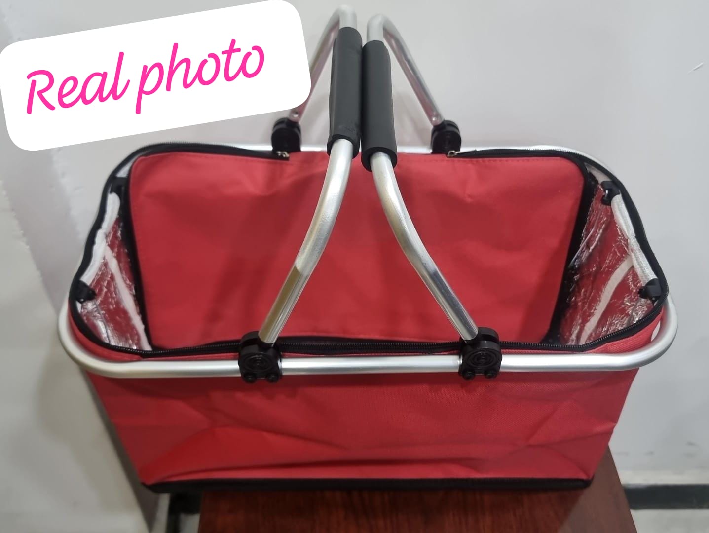 Picnic Foldable Insulated Portable Cooler Bag – Large Capacity Travel Food Storage (Black, Red & Blue). Foldable insulated picnic cooler bag with large capacity. Keeps food fresh, lightweight and easy