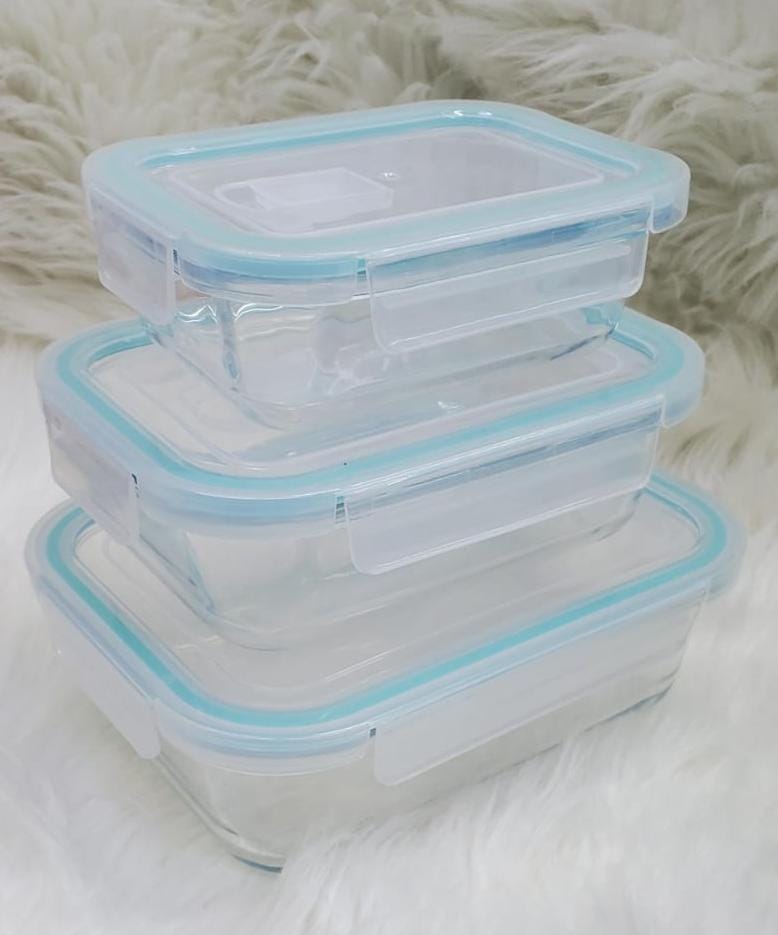 🔥🔥🔥NEW ARRIVAL🔥🔥🔥‼️Glass Snack Box with FREE LUNCH BAG – Borosilicate Glass Food Container for Baking, Microwave & Lunch Storage, Available in 500ml, 750ml, 1040ml