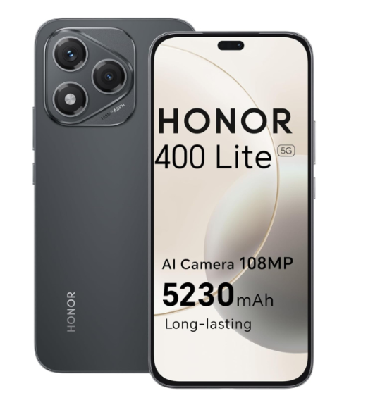 Black Friday Deal🔥Honor 400 Lite 5G 8+256GB 6.7" 120Hz AMOLED Display 108MP Camera 5230mAh Battery 35W Fast Charging Dual SIM IP65 Dust& Water Resistance Android 15 Onscreen Fingerprint AI Smartphone