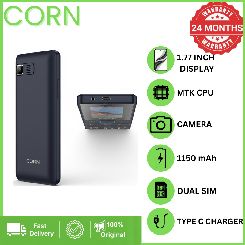 {EASTER SALES OFFERS} CORN C2160 1.77'' Display Dual SIM Feature Phone Kabambe Katululu Wireless FM Torch Camera Bluetooth 1000mAh Battery Durable Button Phone Classic Mobile Phone.