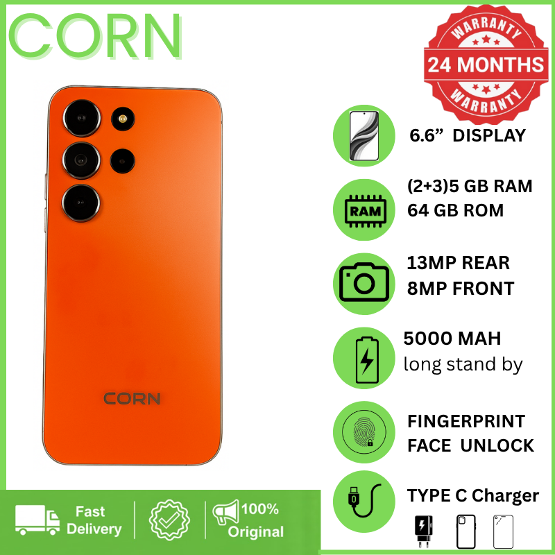 [EASTER SALES OFFERS] CORN LUMIA S26 MAX 64GB Storage5GB (2+3 Extended) RAM 6.6'' HD+ Waterdrop Screen 13MP Main +8MP Front Camera 5000mAh Battery Dual SIM Face ID GPS OTG Unlocked Android Phone
