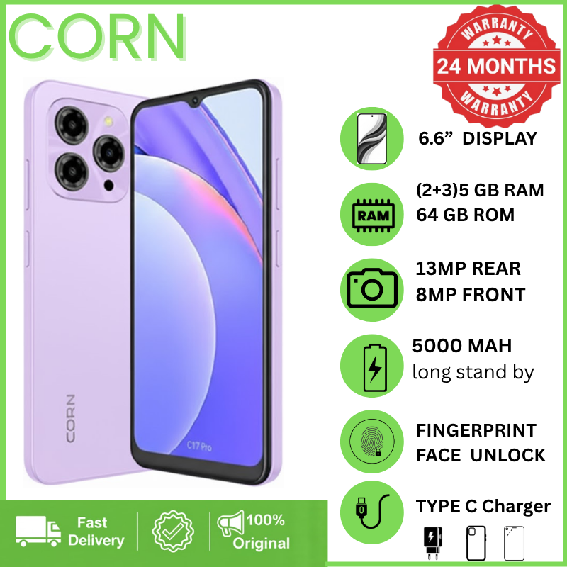 [Christmas Offer] CORN C16 PRO MAX 64GB Storage  5GB (2+3 Extended) RAM 6.6'' HD+ Waterdrop Screen 13MP Main +8MP Front Camera 5000mAh Battery Dual SIM Face ID GPS OTG Unlocked Android Smart Phone.