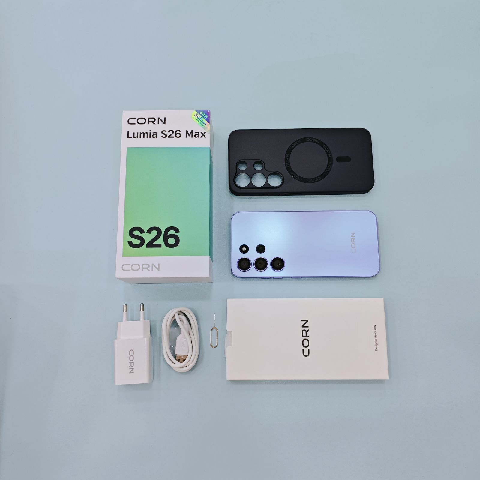 {EASTER SALES OFFERS} CORN LUMIA S26 MAX 64GB Storage 5GB (2+3 Extended) RAM 6.6'' HD+ Waterdrop Screen 13MP Main +8MP Front Camera 5000mAh Battery Dual SIM Face ID GPS OTG Unlocked Android Phone