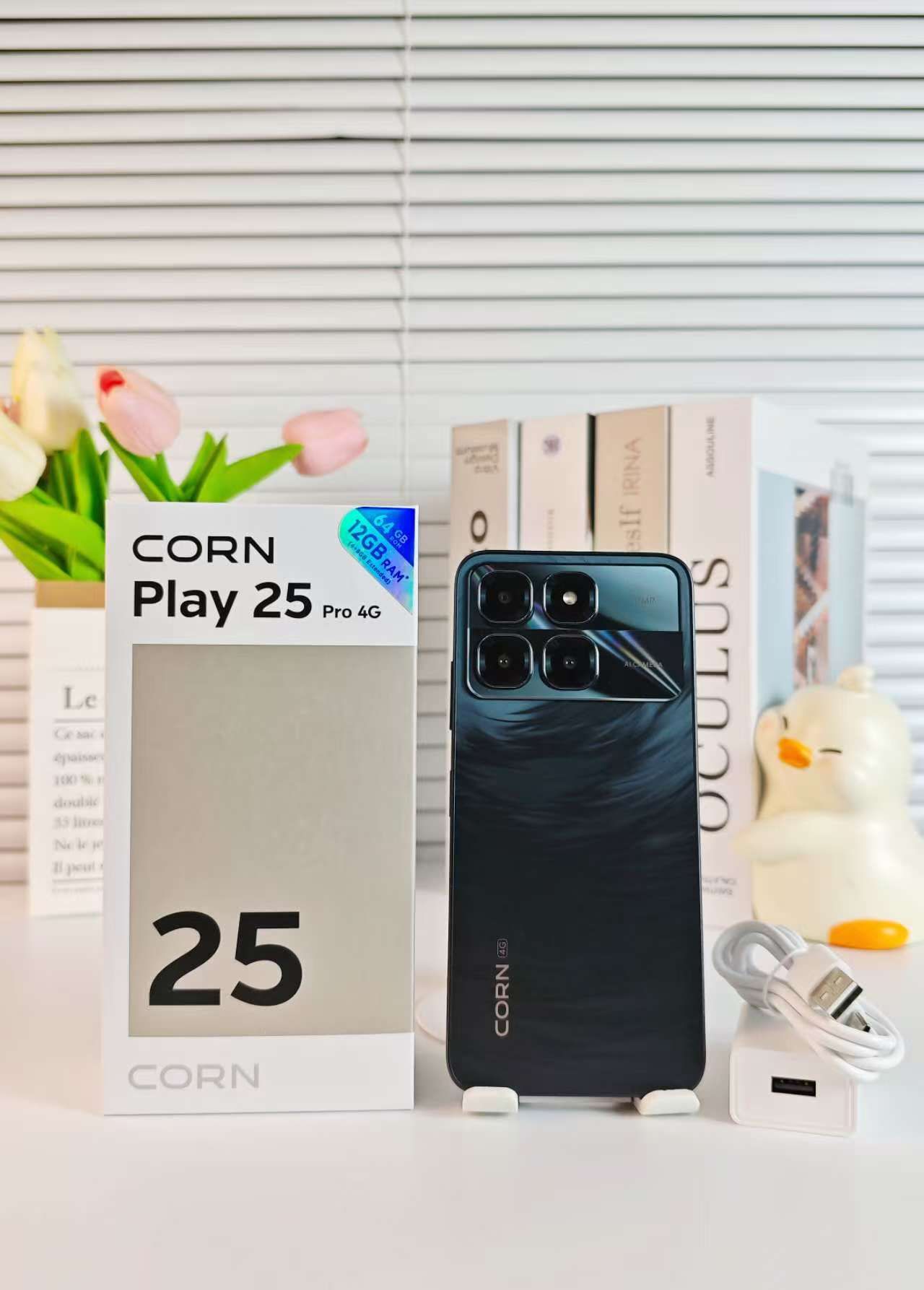 {EASTER SALES OFFERS} CORN PLAY 25 PRO 4G 12GB (4+8) RAM, 64GB ROM, 6.6" HD Display +,13MP Main + 8MP Selfie Camera, 5000mAh, 33W Type-C Charger, Dual SIM, Fingerprint & Face Unlock, Smartphone Phones