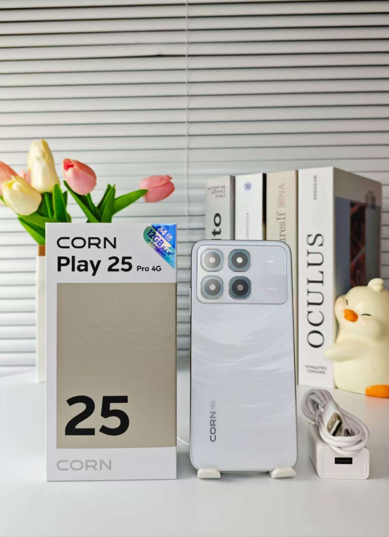 {EASTER SALES OFFERS} CORN PLAY 25 PRO 4G 12GB (4+8) RAM, 64GB ROM, 6.6" HD Display +,13MP Main + 8MP Selfie Camera, 5000mAh, 33W Type-C Charger, Dual SIM, Fingerprint & Face Unlock, Smartphone Phones