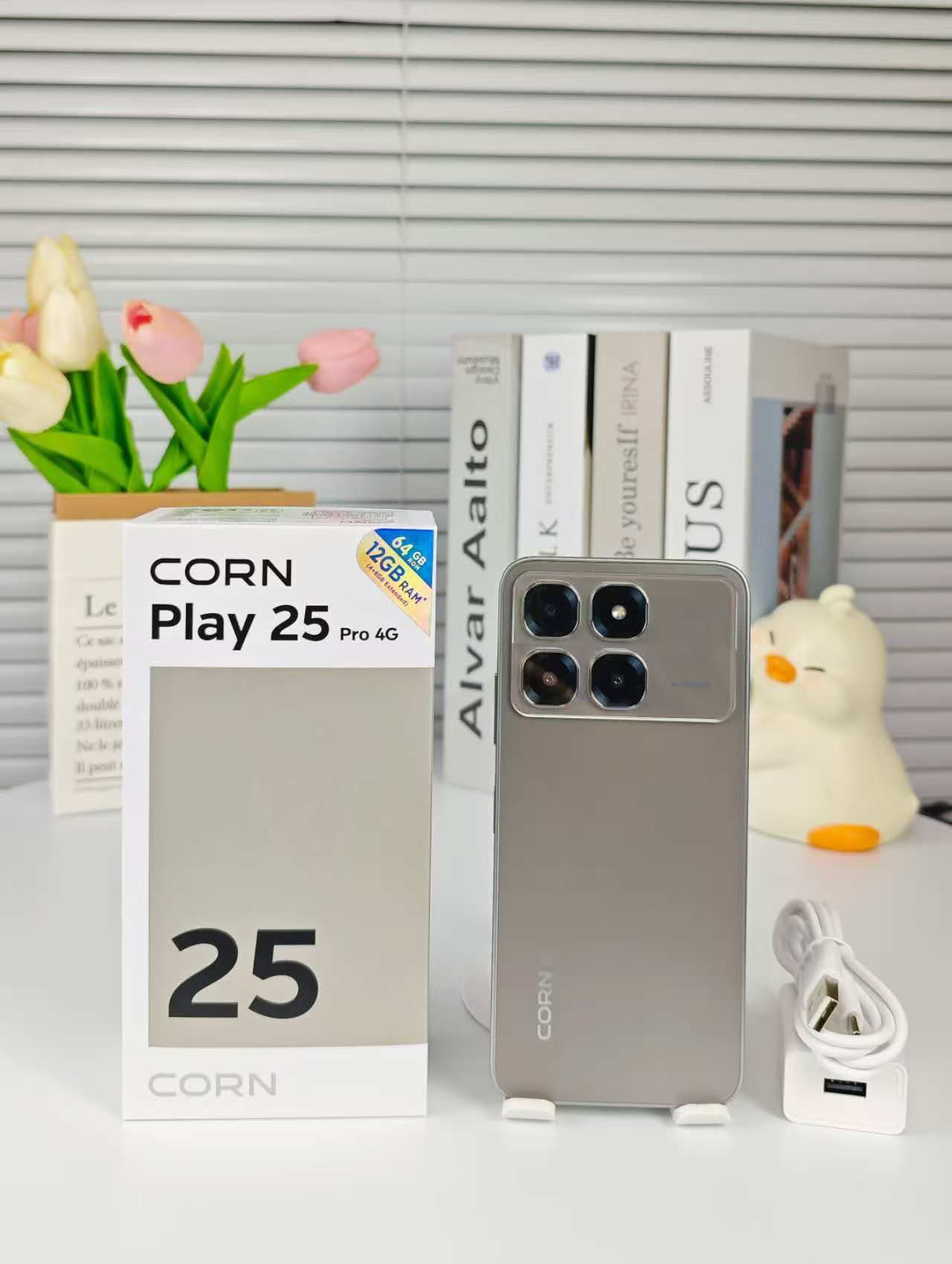 {EASTER SALES OFFERS} CORN PLAY 25 PRO 4G 12GB (4+8) RAM, 64GB ROM, 6.6" HD Display +,13MP Main + 8MP Selfie Camera, 5000mAh, 33W Type-C Charger, Dual SIM, Fingerprint & Face Unlock, Smartphone Phones