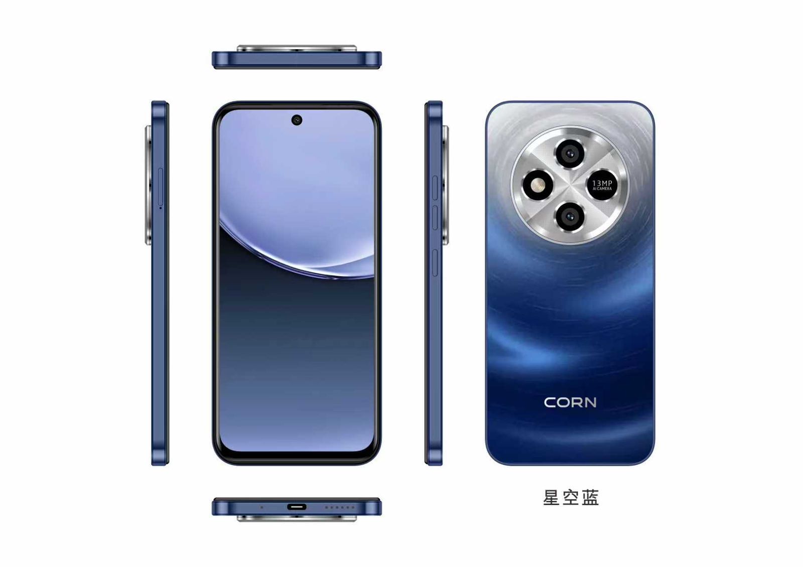 (Brand Official) CORN MAGIC 14C MAX 64GB ROM Storage Up to 5GB (2+3) RAM 6.67" Display, Waterdrop Screen, Main 13MP + 8MP Camera,5000mAh Battery,Dual SIM,Face ID Unlocked Android Smartphone Phone.
