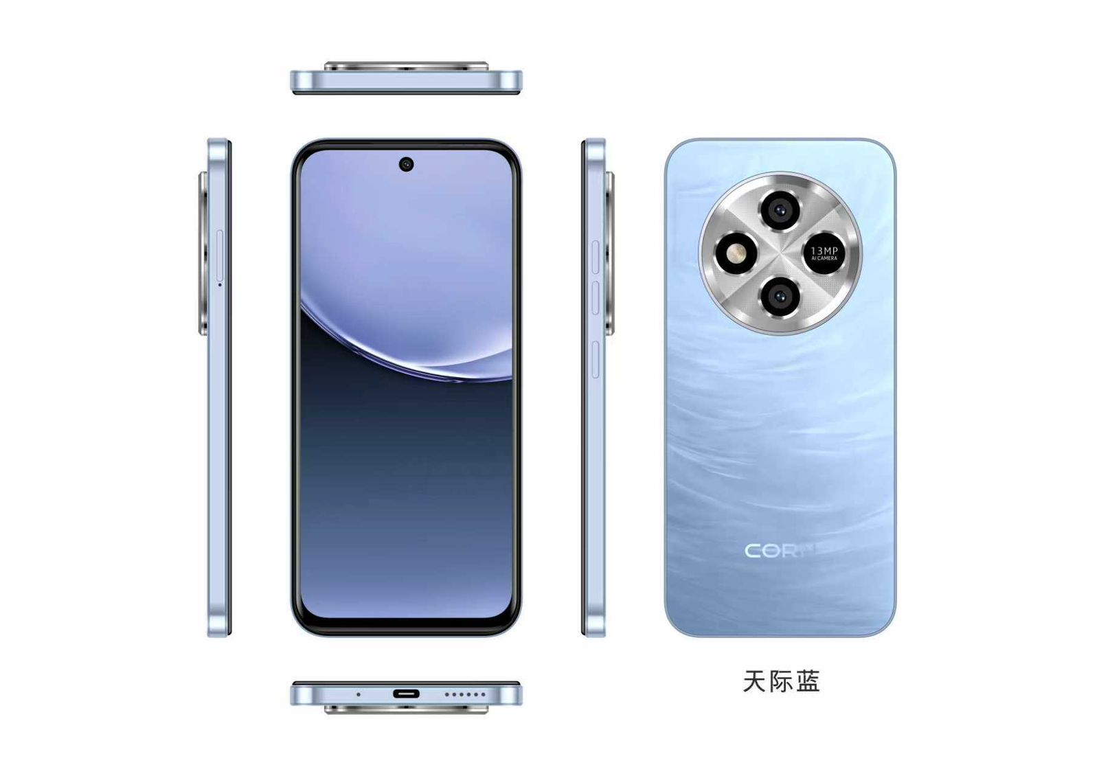 (Brand Official) CORN MAGIC 14C MAX 64GB ROM Storage Up to 5GB (2+3) RAM 6.67" Display, Waterdrop Screen, Main 13MP + 8MP Camera,5000mAh Battery,Dual SIM,Face ID Unlocked Android Smartphone Phone.
