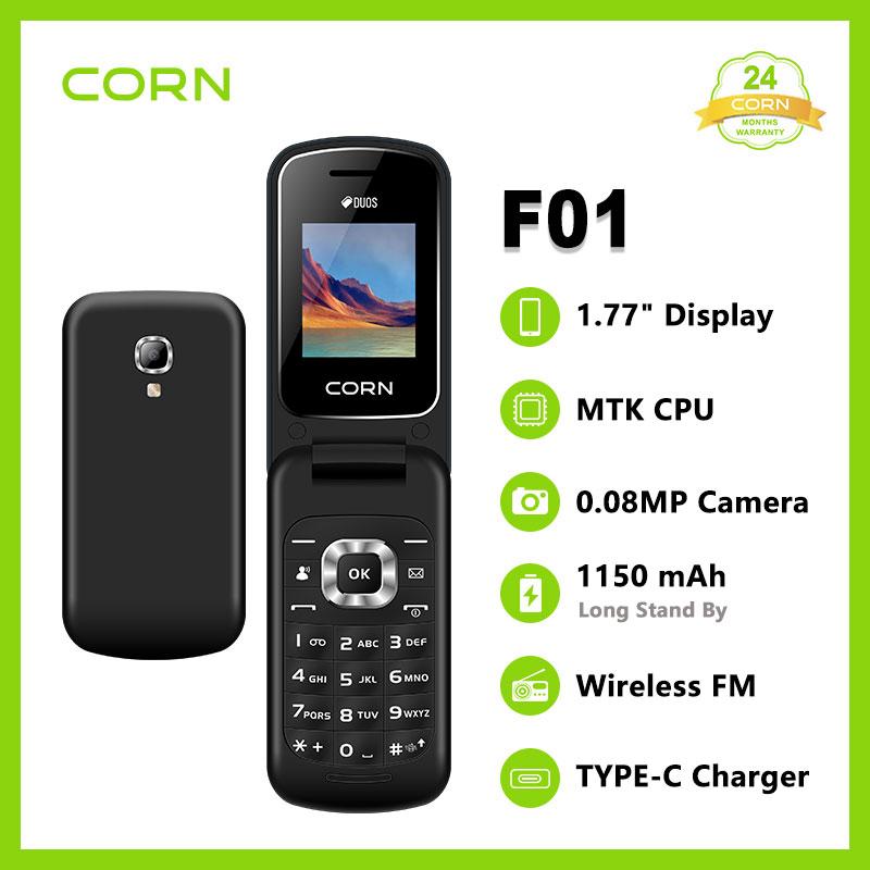 {EASTER SALES OFFERS} CORN Flip F01 1.77'' Display Dual SIM Feature Phone Kabambe Katululu Wireless FM Torch Camera Bluetooth 1150mAh Battery Durable Button Phone Classic Mobile Phone.