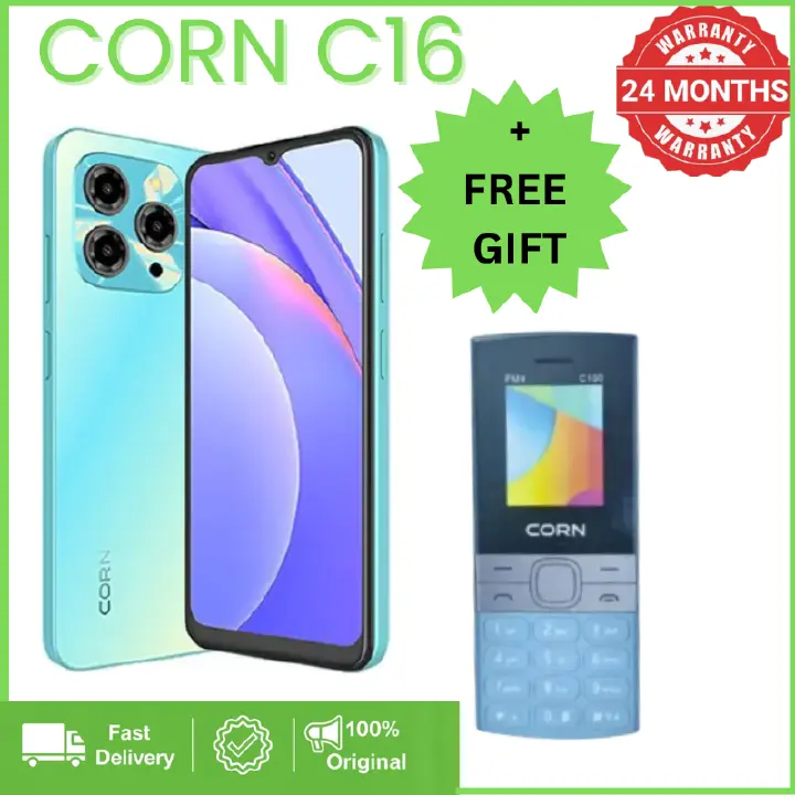 {EASTER SALES OFFERS} CORN C16 PRO MAX 64GB Storage 5GB (2+3 Extended) RAM 6.6'' HD+ Waterdrop Screen 13MP Main +8MP Front Camera 5000mAh Battery Dual SIM Face ID GPS OTG Unlocked Android Smart Phone.